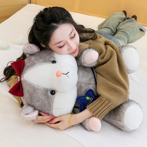 Peluche Hamster Mignonne en Gros et au Détail avec Nœud, Coussin Doux en Forme d'Animal en Peluche, Cadeau Apaisant pour Anniversaire d'Enfant <span class=keywords><strong>Fille</strong></span> - Product Image 3