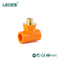Raccords de tuyauterie PPR certifiés NSF Ledes, raccord en T mâle PPR