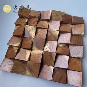 Nature Wood Wall Tile 3d Art Wood Mosaic Tiles Wall Covering Panels