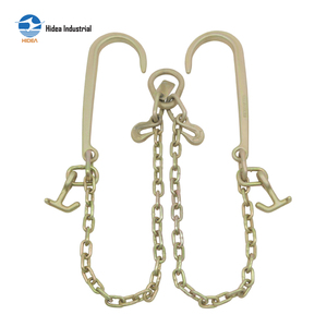 Chaîne <span class=keywords><strong>de</strong></span> remorquage G70 avec attache en V, crochets en J et crochets <span class=keywords><strong>de</strong></span> préhension en forme <span class=keywords><strong>de</strong></span> poire, en acier allié haute résistance électrogalvanisé pour un récupération sécurisée - Product Image 3