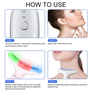 42 C Warm Lift Facial and Neck Massage Instrument Neck Wrinkle <b>Removal</b> Beauty Instrument Dimming Wrinkles Colorful Light Neck - Product Image 6