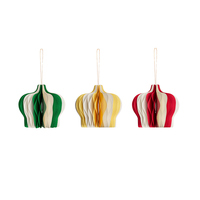 Ornements de Noël personnalisés en forme de couronne, pendentifs en papier 3D, décoration d'arbre de Noël, fête à domicile, vacances, Navidad, écologiques