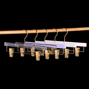 Di vendita calda Su Ordinazione Logo Acrilico Trasparente Pantaloni Hanger Con Clip di Rame - Product Image 2