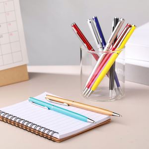 Custom Logo Promotion <b>Gold</b> Slim Ballpoint <b>Pens</b> Black Ink Medium Point(1 Mm), Nice Gift for Wedding Business Office Guest - Product Image 6