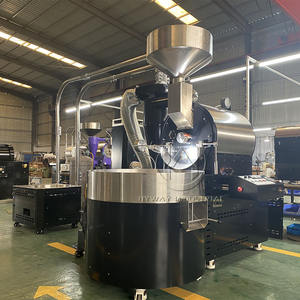 Tostador de café con calefacción de aire caliente a Gas de acero inoxidable de hierro fundido de doble tambor de 15kg, máquina tostadora de Café - Product Image 1