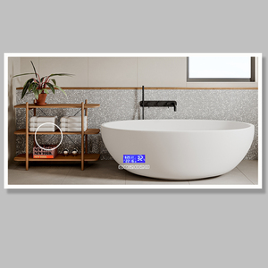 Fullkenlight <span class=keywords><strong>Bluetooth</strong></span> phòng tắm gương <span class=keywords><strong>2025</strong></span> lớn hình chữ nhật phòng tắm Vanity Gương thông minh Gương phòng tắm với đồng hồ - Product Image 4