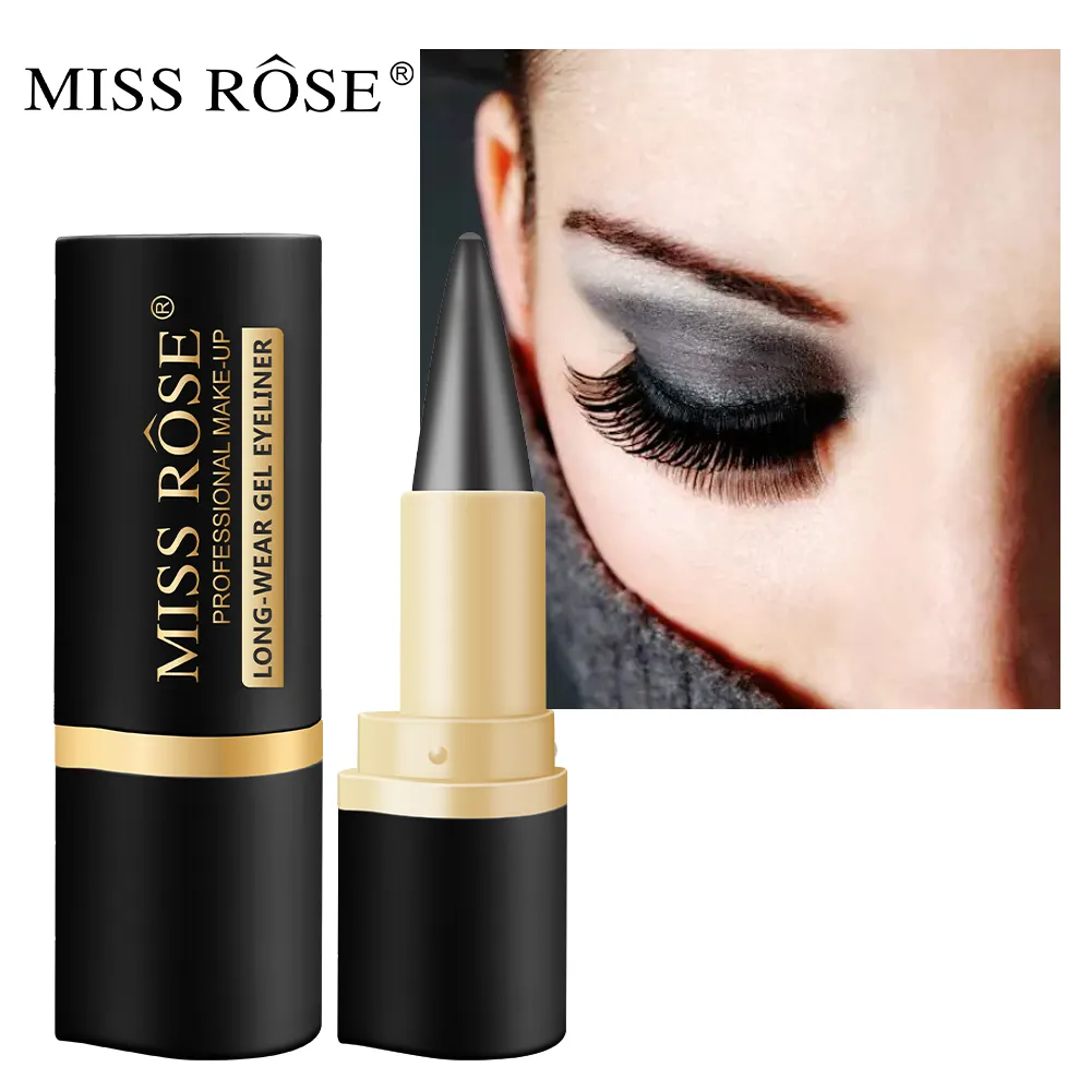 Free Sample Hot Sellers Matte Waterproof Durable Natural Makeup Miss Rose Eyeliner Single Head Black Solid Strong Eye Liner