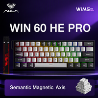 Clavier filaire AULA WIN60 HE à 61 touches à effet Hall magnétique, 8KHz, RT 0,01mm, RGB, plaque métallique PBT, Hot-Swap, 60%, pour le gaming