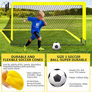 Kit de but de football portable complet, filets de football pliables pour l'entraînement en extérieur, en intérieur, à l'école, dans la cour, jouets sportifs pour enfants - Product Image 3