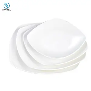 Savall Ceramic Wholesale 7 days crockery square vintage functional plastic plates dinnerware hot plate for hotel restaurant