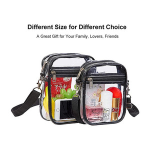 Bolso bandolera transparente ajustable para mujer, bolso impermeable transparente aprobado por el estadio con correa cruzada transparente para el hombro - Product Image 5