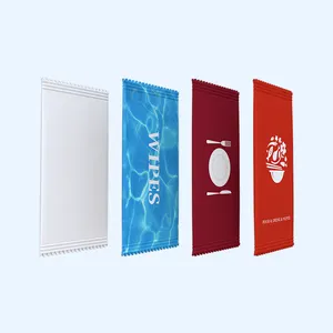 Paquete individual de toallitas húmedas para hotel y restaurante, paquete individual con estampado personalizado, gratis, muestras gratis