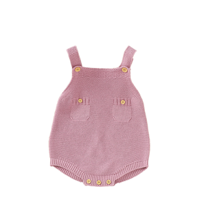 Design personnalisé de haute qualité en coton doux d'été sans manches combinaisons barboteuses décontracté nouveau-né bébé vêtements tricotés pour bébé filles - Product Image 1