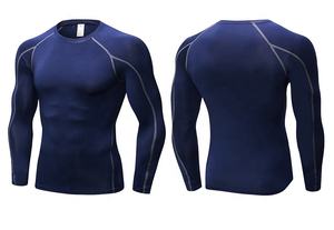 Camisetas Deportivas Transpirables, Ajustadas, Casuales, para Gimnasio, Cuello Redondo Premium, Elásticas, para Correr, Fitness, de Punto, Manga Larga - Product Image 2