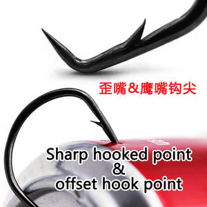 Hameçon de pêche en mer à pointe courbée, type bec d'aigle, pour gros poissons, anti-enfoncement, auto-destructeur, en acier à haute teneur en carbone - Product Image 2