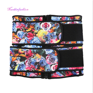 NANBIN Slimming Body Shaper <strong>Tummy</strong> <strong>Tucker</strong> Rose Printed Double Straps Zipper Latex Waist Trainer - Product Image 4