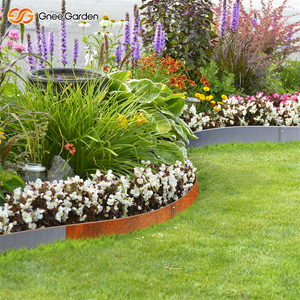 Bordure de jardin en acier corten de 10 pouces, empilable, pliage simple, dent unique, 6 pièces, bordure en métal robuste, installation facile pour l'aménagement paysager - Product Image 4