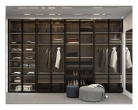 Mobilier de chambre d'hôtel ensemble de 4 portes en aluminium garde-robe cadre de porte design avec verre