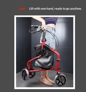 <strong>Three</strong> <strong>Wheeled</strong> <strong>Walker</strong> Foldable Walking Aid Shopping Bag <strong>Three</strong> <strong>Wheeled</strong> Rehabilitation Equipment Elderly - Product Image 3