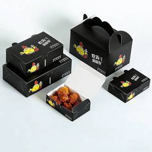 Emballage <span class=keywords><strong>de</strong></span> boîte en papier avec logo imprimé personnalisé pour les aliments, petite boîte en carton pliable pour hamburgers, frites, sandwichs, à emporter - Product Image 3