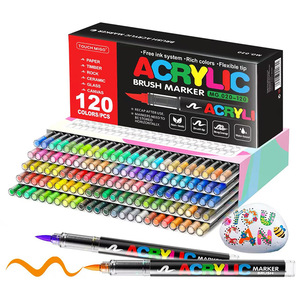 Pennarello Acrilico a Punta Morbida Liquida Diretta 120 Colori, Penna per Pittura per Bambini e Studenti, Non Trasparente, Asciugatura Rapida - Product Image 5