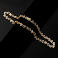 Joyería de Hip Hop Ice Out 5A Zircon Diamond Chapado en oro 925 Collar de cadena de tenis de plata esterlina para unisex