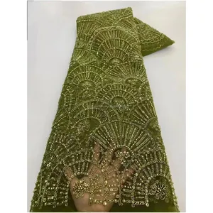 novel design golden supplier scallop lace fabric golden supplier embroidery lace fabric in india