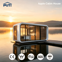 Cabane de luxe Apple de 26 m², maison préfabriquée modulaire avec cuisine, prête pour une utilisation en hôtel ou en complexe hôtelier