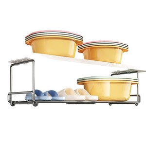 Jinxian Bathroom Shelf Wall Mounted Storage Rack Rectangular Durable Basin Organizer For Sink <b>Cabinet</b> - Product Image 5