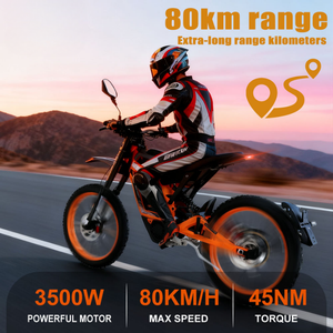 Moto électrique tout-terrain WISH 04, 80 km/h, 3700 W, 60 V, cyclomoteur électrique, moto tout-terrain électrique, pneu de 14 pouces, sans balais, neuf - Product Image 2