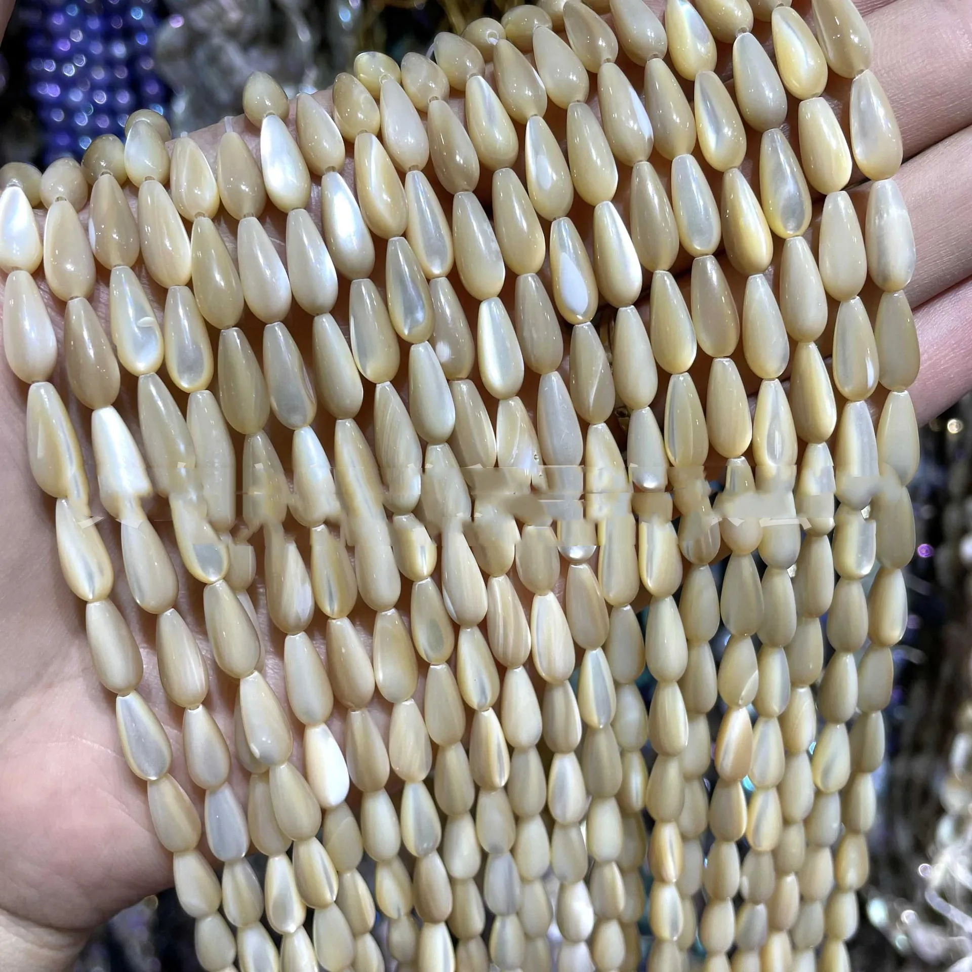 5×11mm Muschel-Wassertropfen-Perlen Muschelperlen herzförmige Mondtropfen Kreuz Reisperlen Diamantpendant Ohrringe Schmuckzubehör