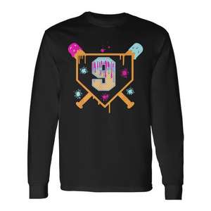 Camiseta de manga larga con diseño de béisbol para el 9º cumpleaños, regalo para niños de 9 años - Product Image 1
