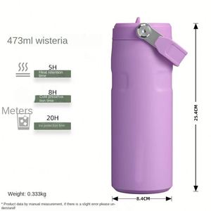Modern Stainless Steel Vacuum Thermos Cup 16Oz <b>Large</b> Capacity Portable Travel Use With Handle Sports <b>Kettle</b> - Product Image 6
