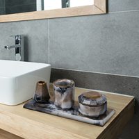 Moule en résine et silicone 4 pièces pour accessoires de salle de bain (porte-brosse à dents, gobelet et bouteille diffuseur) – Idéal pour le bricolage fait main