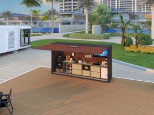 Système de cuisine d'extérieur portable tout-en-un Tiroirs de réfrigérateur à gaz intégrés Installation facile Conception modulaire Étanche - Product Image 3