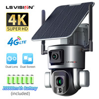 Caméra de sécurité solaire LS VISION 4G 4K avec zoom optique 20X, reconnaissance faciale humaine, vision nocturne couleur, caméra IP solaire CCTV
