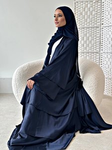 LEDUO Ramadan Eid Dubai Luxury Modest Open <b>Kimono</b> Abaya Shiny Satin Muslim Women Islamic Clothing <b>Cardigan</b> Robe - Product Image 3