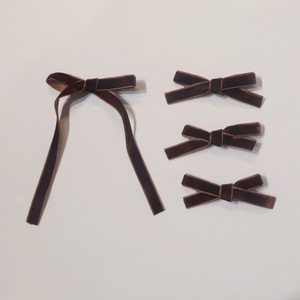 Nuevo Juego de 4 Pinzas para el Cabello con Lazo, Pinzas para el Cabello de Terciopelo para Niñas, Color Sólido, Accesorios para el Cabello de Princesa - Product Image 2