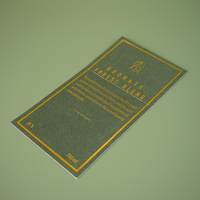 Tarjeta de Agradecimiento con Estampado de Lámina Dorada con Logotipo de Diseño de Lujo Personalizado, Tarjeta de Papel Verde al por Mayor para Pequeñas Empresas