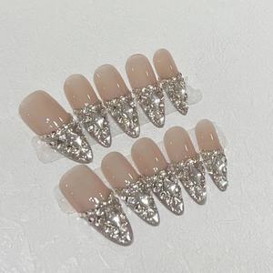 Uñas Postizas Ocean Skirt con Diseño de <span class=keywords><strong>Dobladillo</strong></span> de Cristal, Uñas Postizas de Lujo Desmontables al por Mayor - Product Image 2