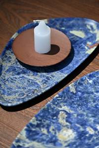 Ensemble <span class=keywords><strong>de</strong></span> plats à bonbons en marbre bleu bolivien - Plats en pierre naturelle faits à la main pour la décoration <span class=keywords><strong>de</strong></span> la maison, des desserts et <span class=keywords><strong>de</strong></span> la table - Product Image 3