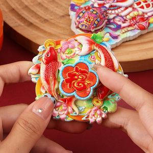 Rotating Lion Dance Fridge Magnet Irregular Shape Resin Magnetic Sticker Chinese New Year Decor - Product Image 3