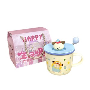 Dragon Nest Cute Puppy Mug 301-400ml avec couvercle, tasse en céramique réutilisable, cadeau d'anniversaire pour usage au bureau - Product Image 1