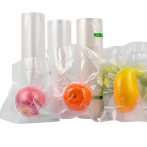 Hot sale biodegradable 3 side sealed transparent plastic vacuum food bag for meet cheese fish fruit Storage flexography