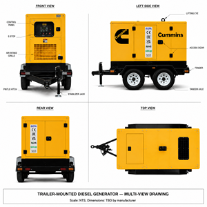 เครื่องกำเนิดไฟฟ้า Weichai Cummins 160kva 200kva ชุดเครื่องกำเนิดไฟฟ้าแบบเงียบ 180kva ราคาเครื่องกำเนิดไฟฟ้าดีเซล Perkings 150kw - Product Image 5