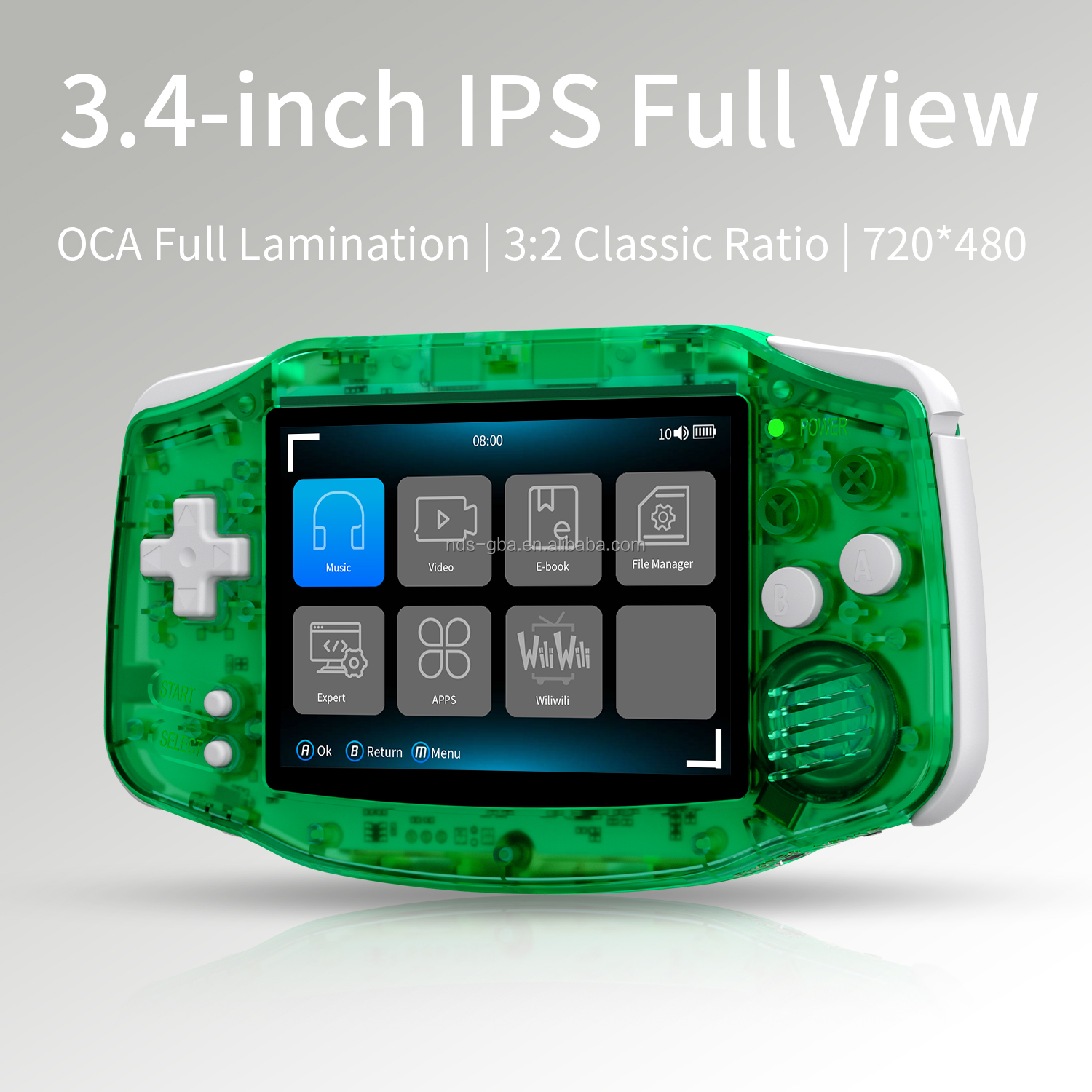 Anbernic RG34XX クリアグリーン Anbernic RG 34XX Retro Handheld Game Console | ToRetro