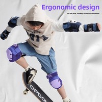 Ensemble de protection TDR en six pièces pour enfants de 3 à 12 ans, protection de base pour le skateboard et le roller, orange coucher de soleil nuageux