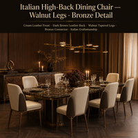 Chaise de salle à manger en cuir, chaise de restaurant, design luxueux, personnalisable, rembourrée