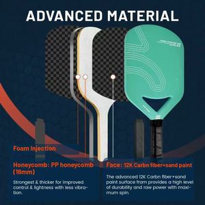 Elite5.0 edgeless dành cho người lớn sợi Carbon pickleball mái chèo 16mm Độ dày đã được phê duyệt thiết bị - Product Image 2