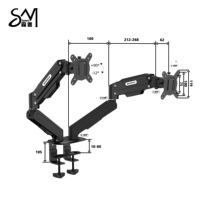 Support de Moniteur Ordinateur de Bureau Double Bras Tendance 2025 pour PC Portable et Écran